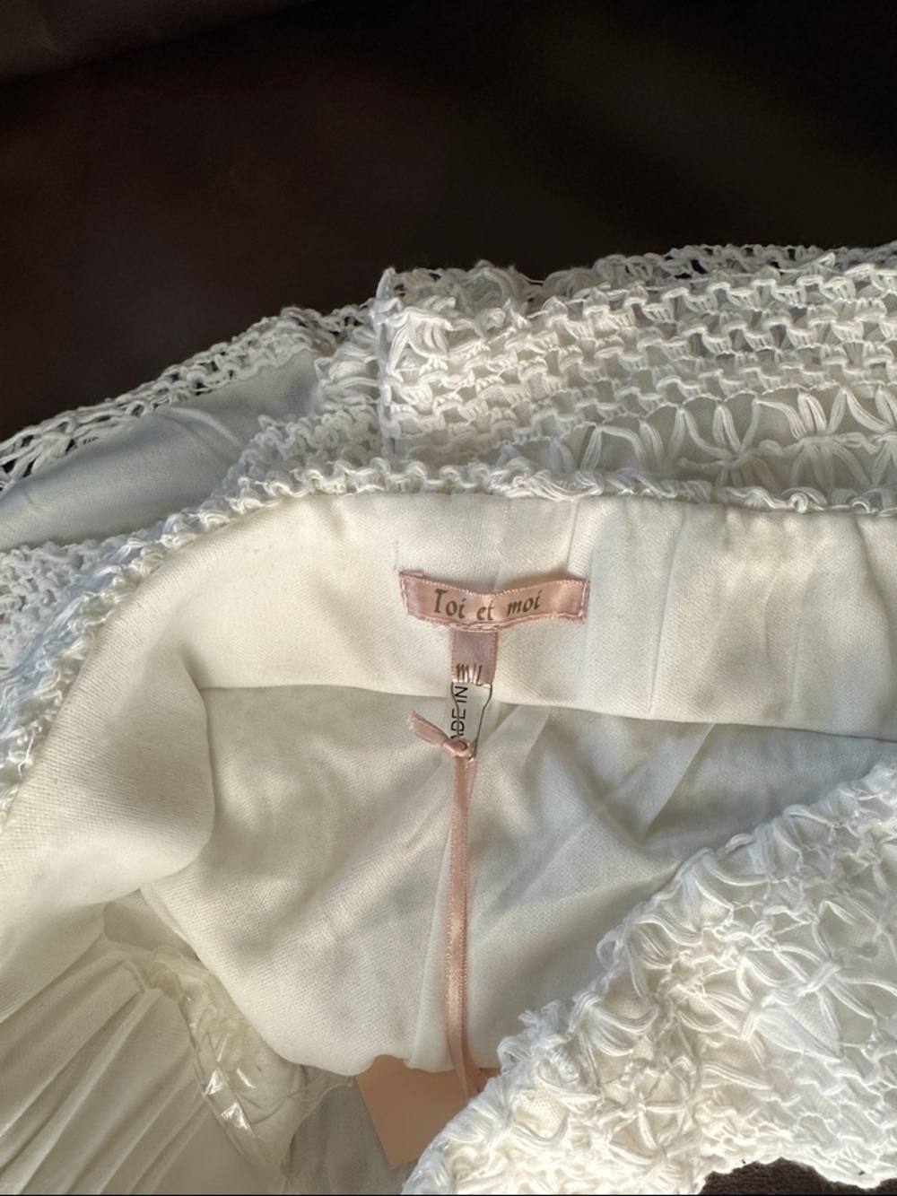 NWT Toi et Moi White Knit Crochet Stretch Shorts - Picture 4 of 4